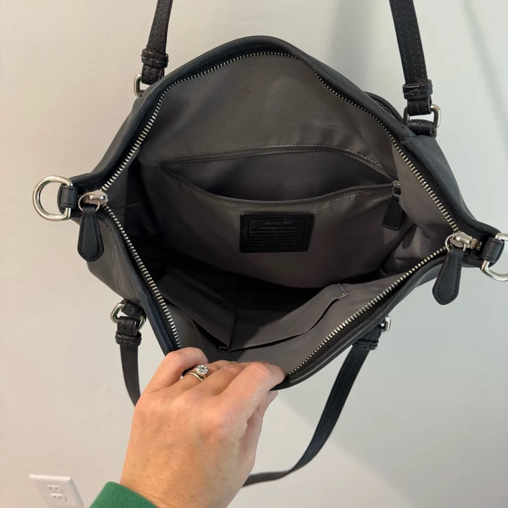 Coach Black Peyton Leather Jordan Carryall Tote Bag - Image 3