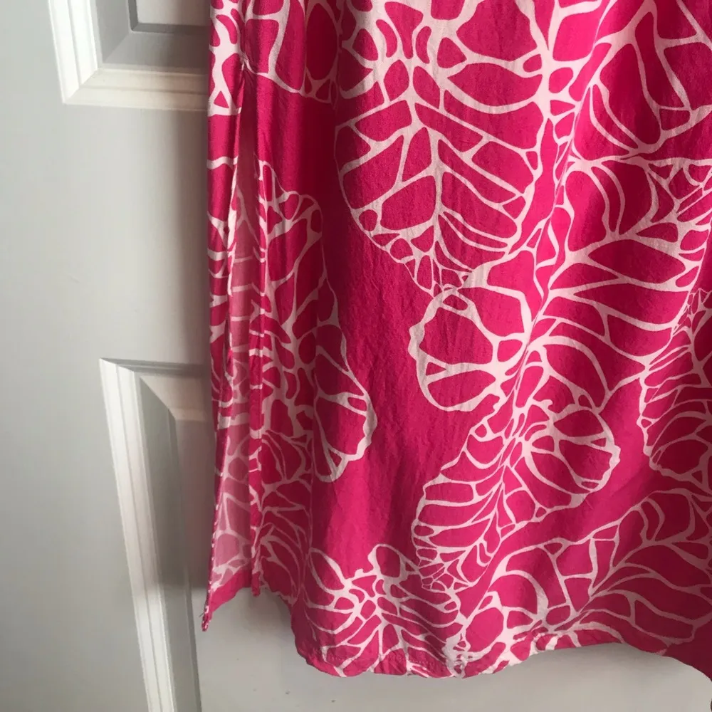 Escapada kiwi leaf print fuchsia maxi skirt size MEDIUM - Image 14