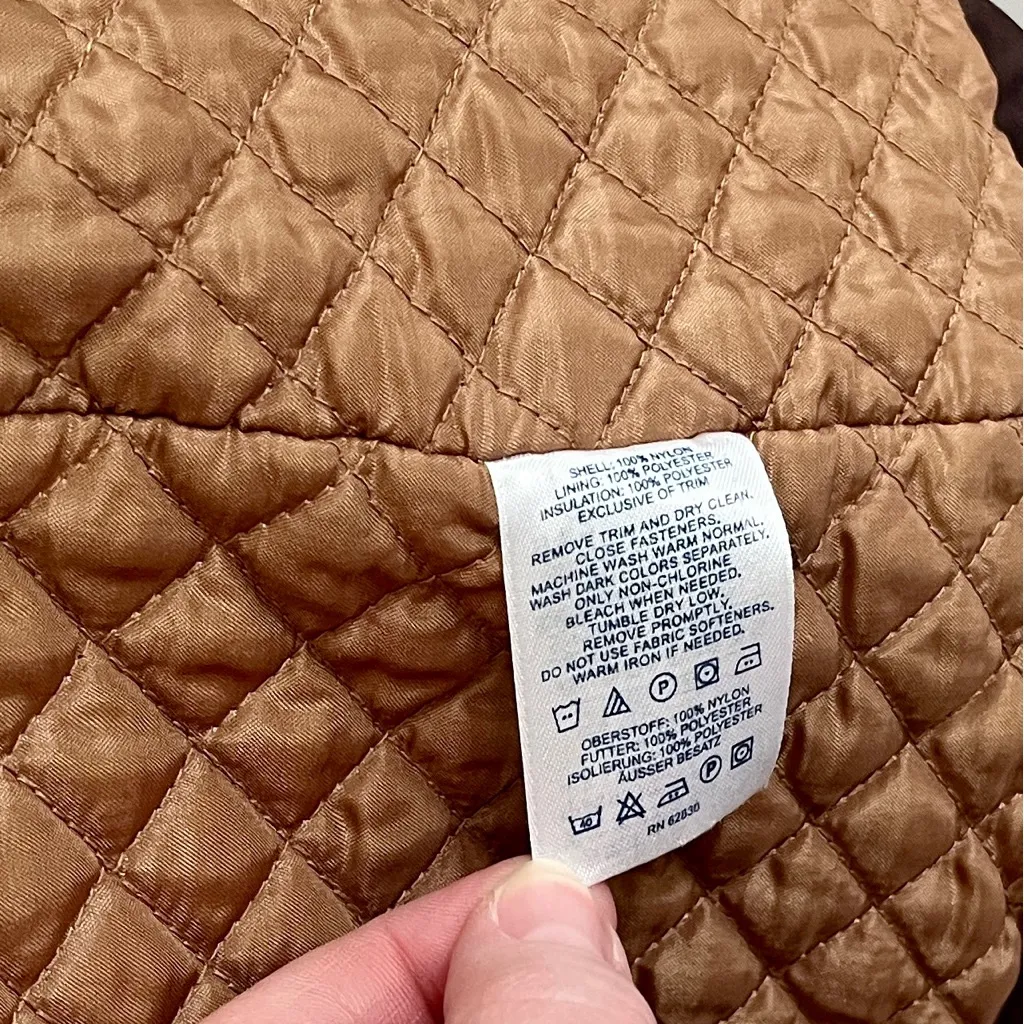 Lands End Brown Quilt Lined Utility Coat, Size S - Image 10