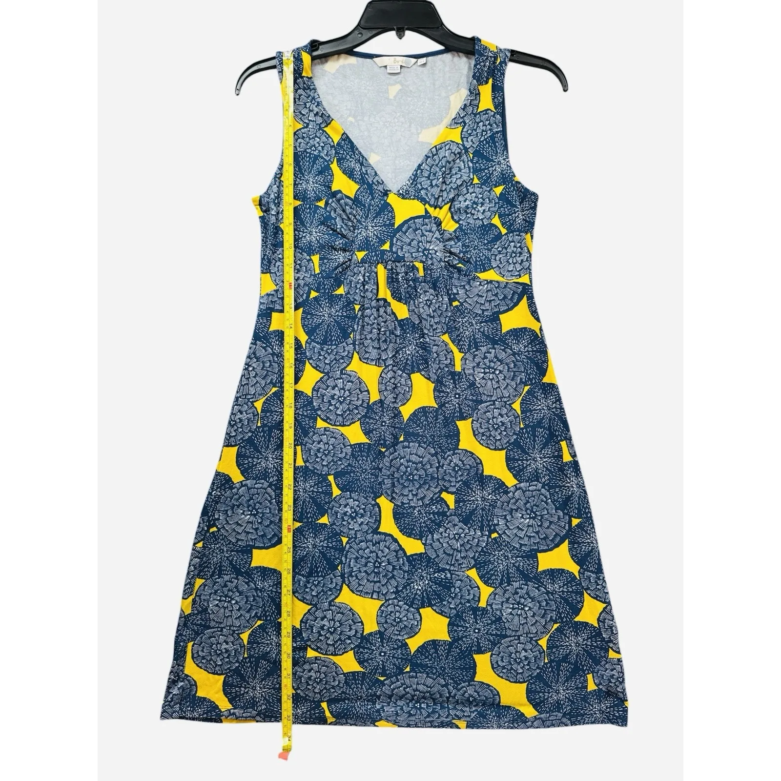 Boden Blue Yellow Abstract Floral Sleeveless V - Image 5