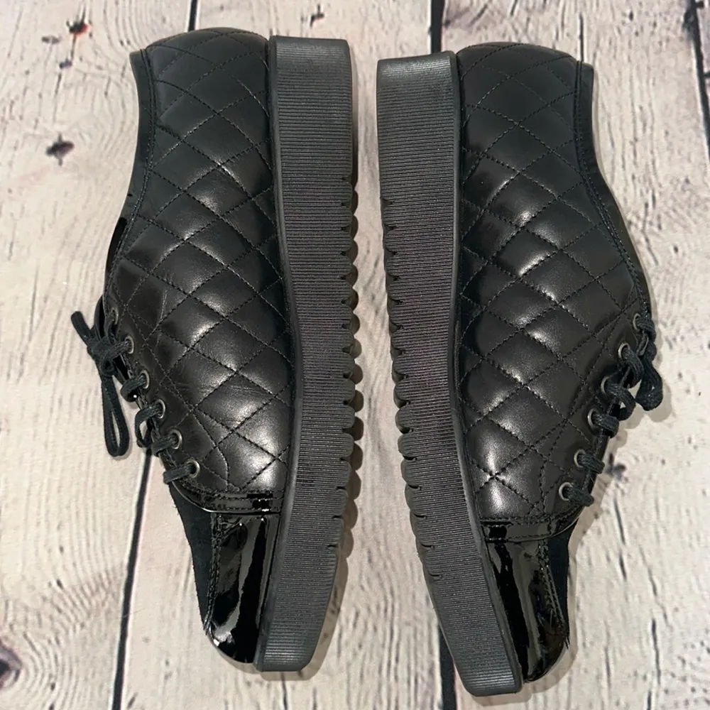 Aquatalia Women’s Quilted Leather Platform Oxford Sneakers - Image 4