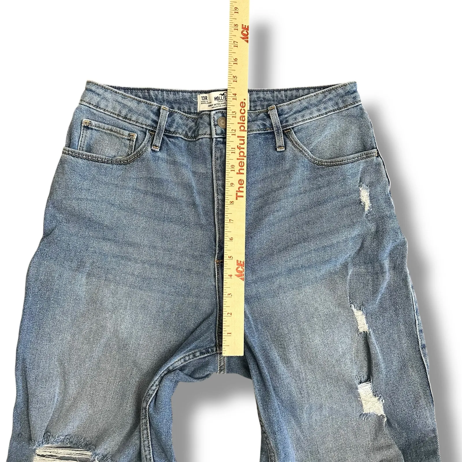 Hollister Curvy Ultra High Rise Dad Jeans 13R W31 L31 Distressed Straight‎ Leg - Image 3