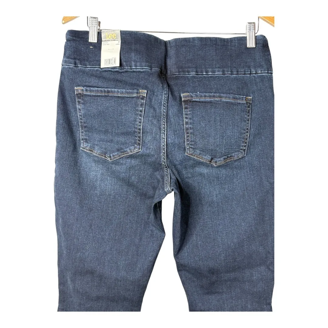 Lee Sculpting Slim Fit Slim Leg Pull On Dark‎ Denim Jeans Women Size 14 Long NWT - Image 7