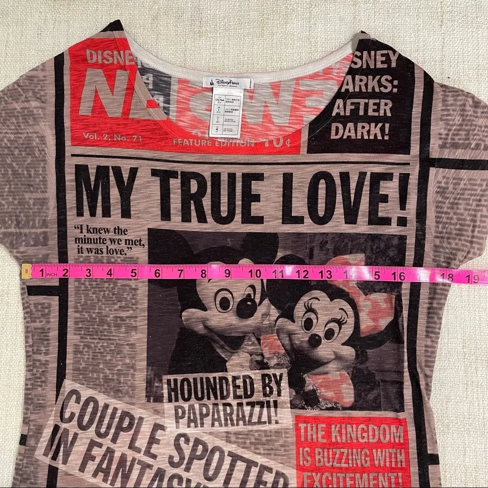 Disney  Parks Newspaper Print Women’s Tee - Image 9