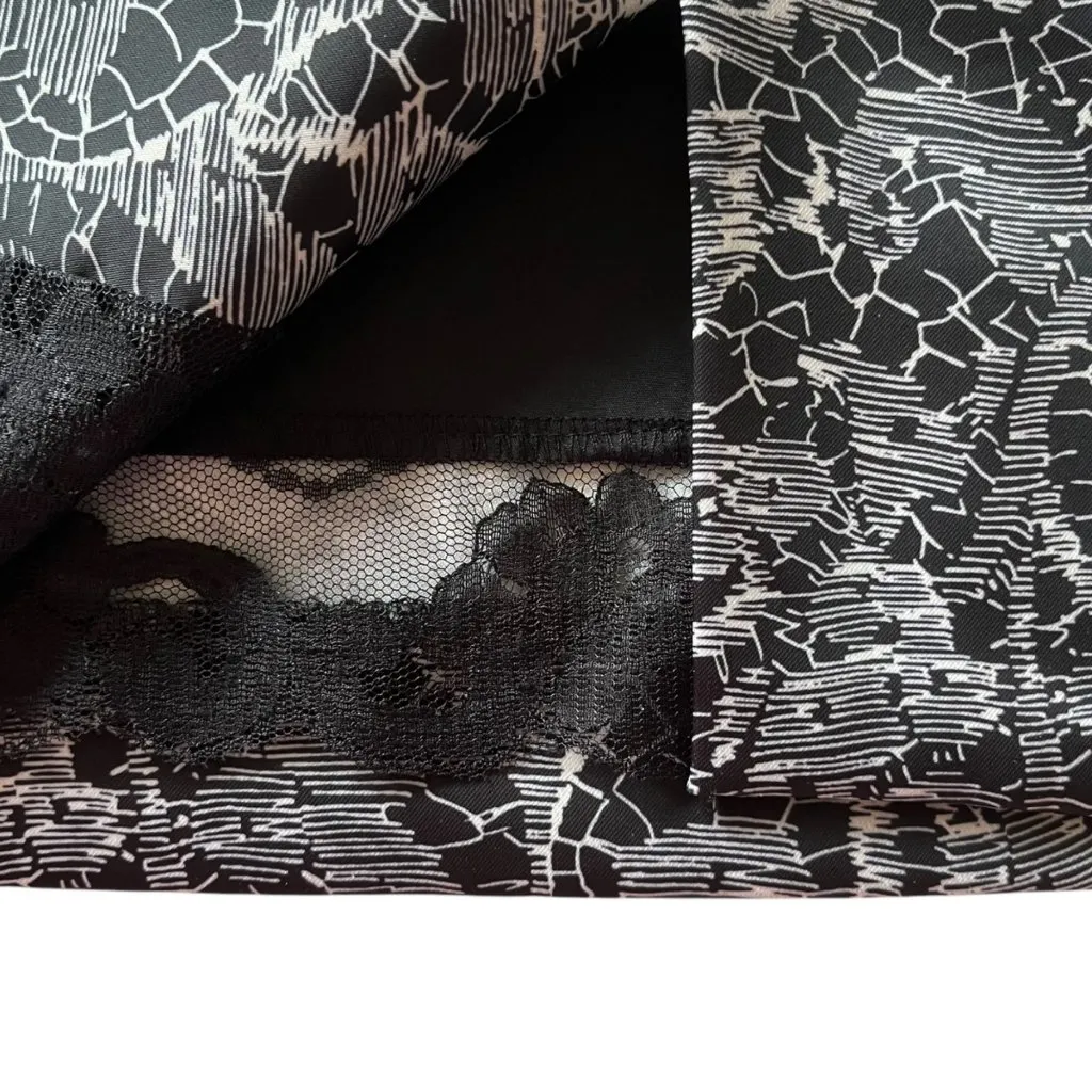 Trina Turk Quain Lace-Print‎ Sleeveless Sheath Dress Women's 6 Black White Party - Image 7