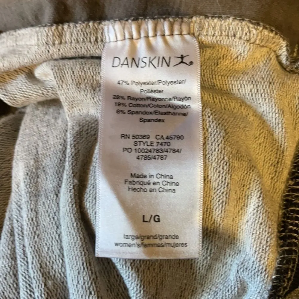 Danskin Cropped Gray Active Bomber Jacket/Sweatshirt Zip Front Size Large - Image 14