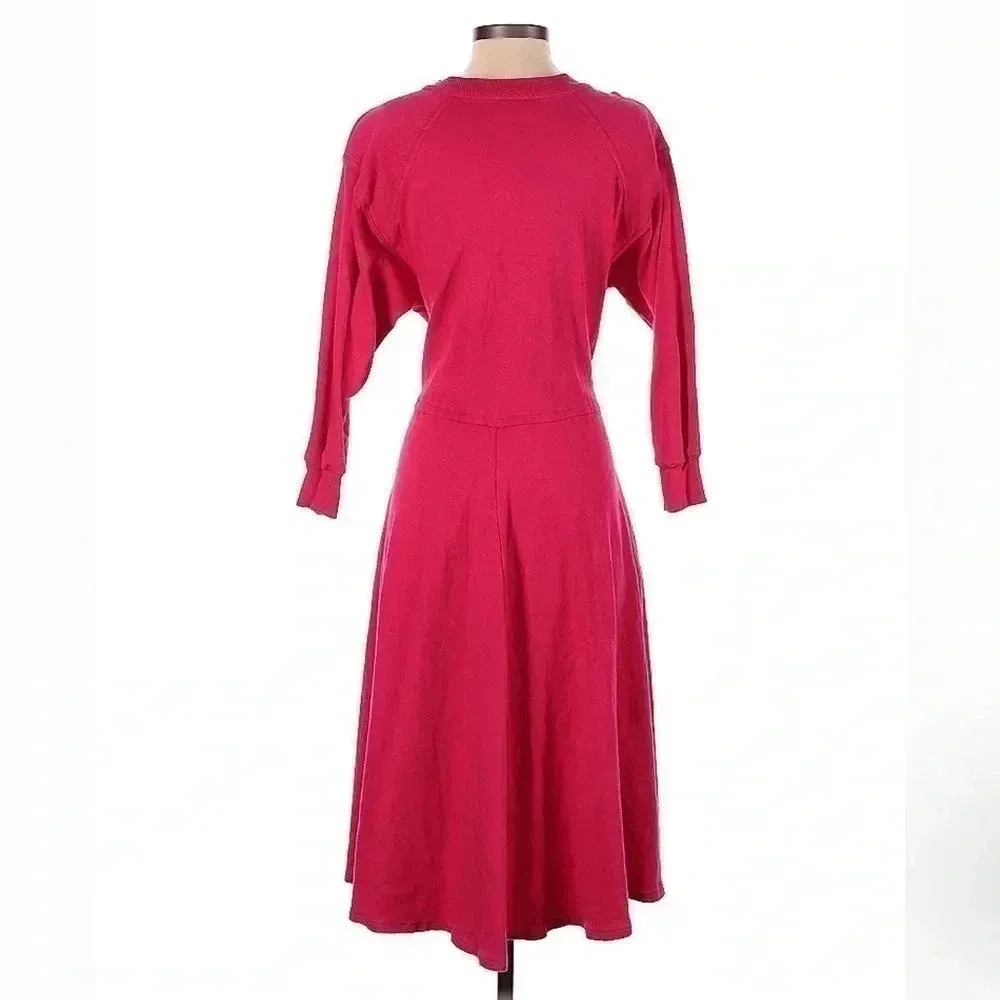 Vintage Neiman Marcus Classic Timeless Button Down Pink Cotton Dress Size S - Image 2