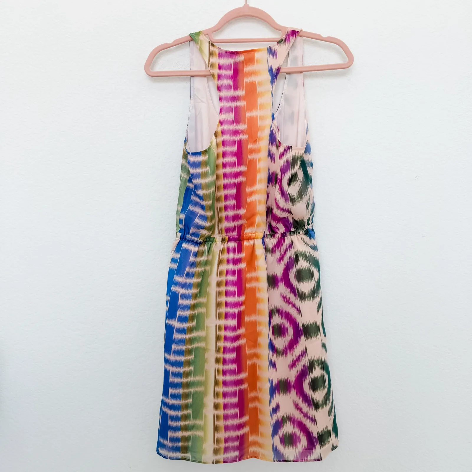Broadway &‎ Broome Ikat Print 100% Silk Sleeveless Mini Dress Multicolor Size 2 - Image 5