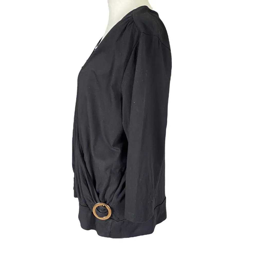 Studio Works dressy black and white 3/4 length sleeve top women’s size 1X - Image 3