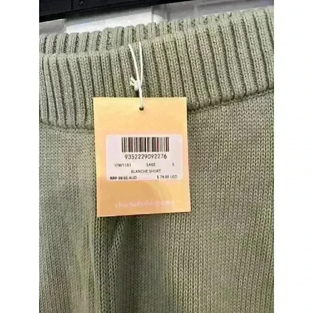 Charlie Holiday Anthropologie Green Knit Blanche Shorts size 4‎ NWT - Image 4