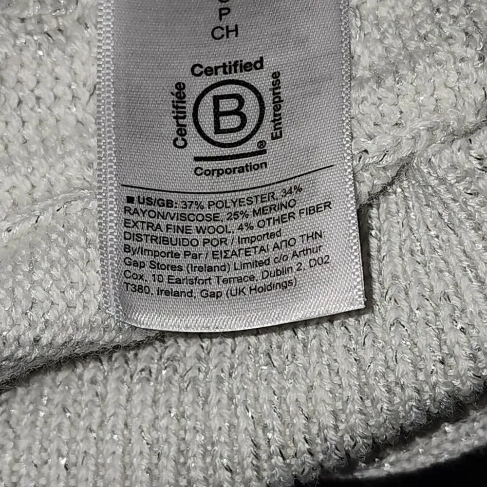 Athleta  Womens White Metallic Crossroads Crew‎ Sweater Small - Image 5