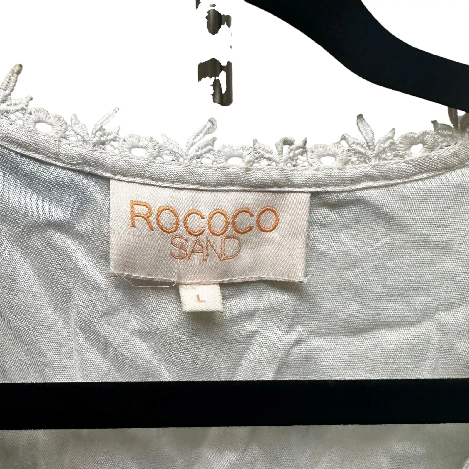 Rococo Sand Elan Puff Sleeve Midi Dress in Blue Multi Size L - Image 4