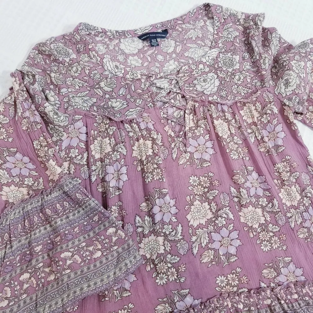 AEO American Eagle Floral Peasant Top - Image 8