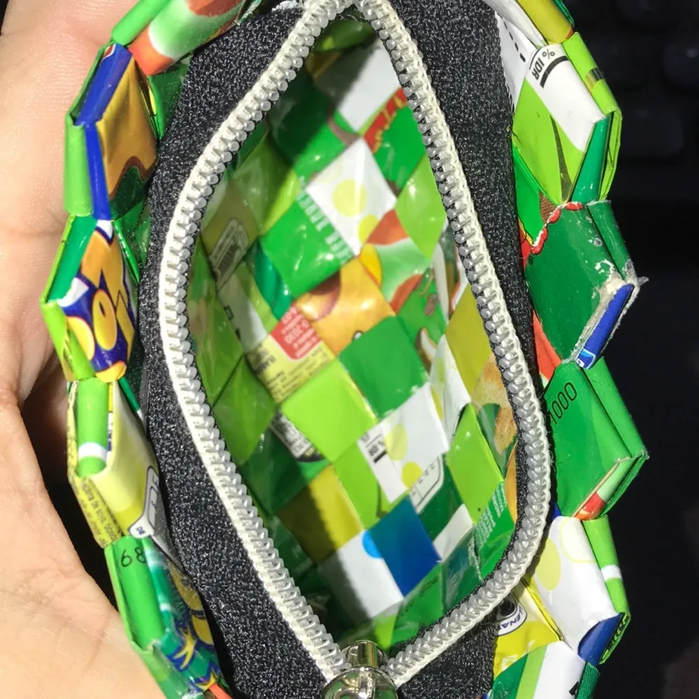 GREEN CANDY WRAPPER ZIPPER MINI WALLET - Image 3
