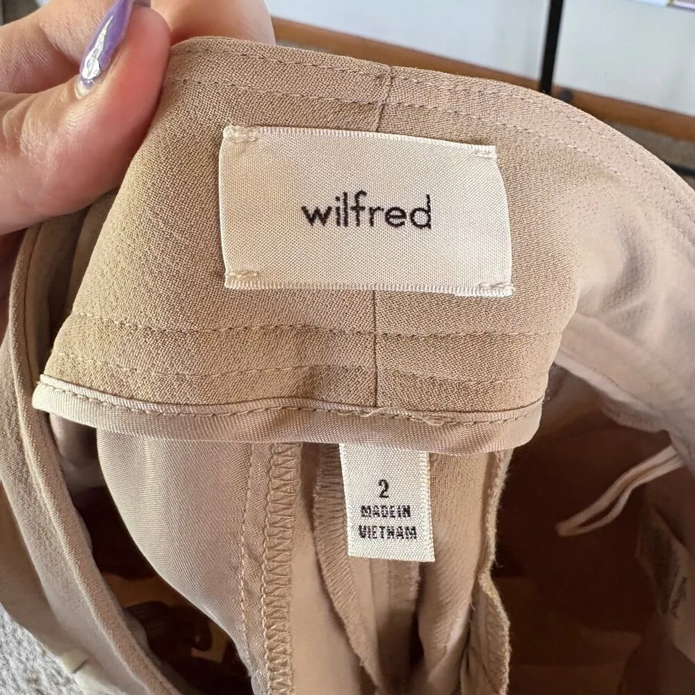 Wilfred Aritzia Khaki Balloon Pants Business Trouser Lightweight Pleated Sz 2 Tan - Image 9