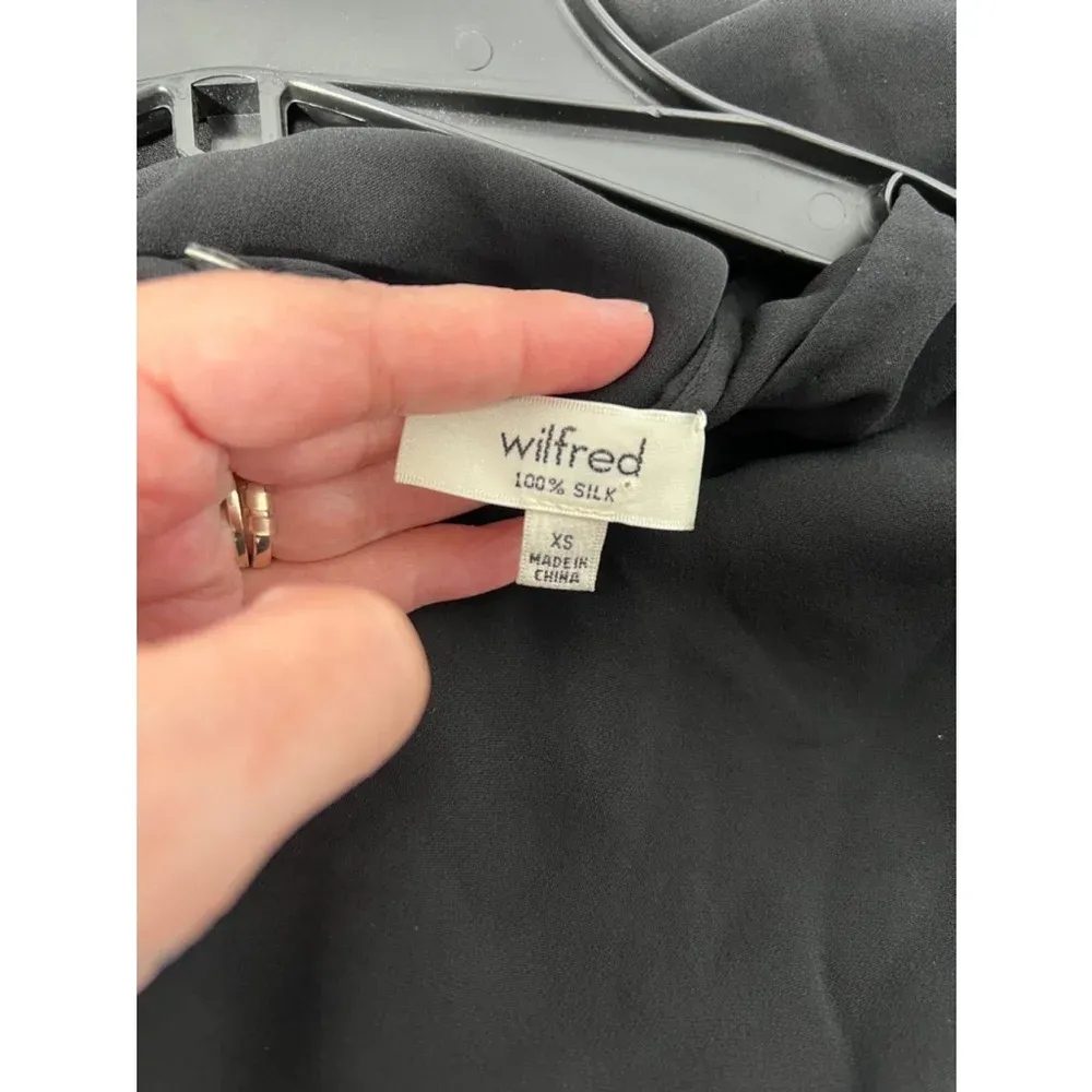 Aritzia Wilfred Black Sheer Silk Blouse Size XS‎ - Image 3