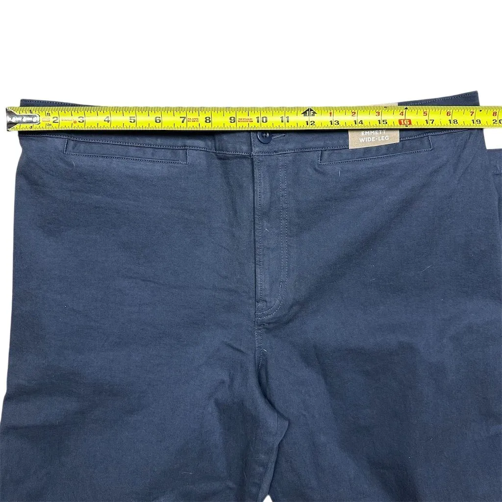 NWT Madewell Women's Emmett Wide-Leg Crop Pant Welt Pocket Size 33 Ink - Image 10