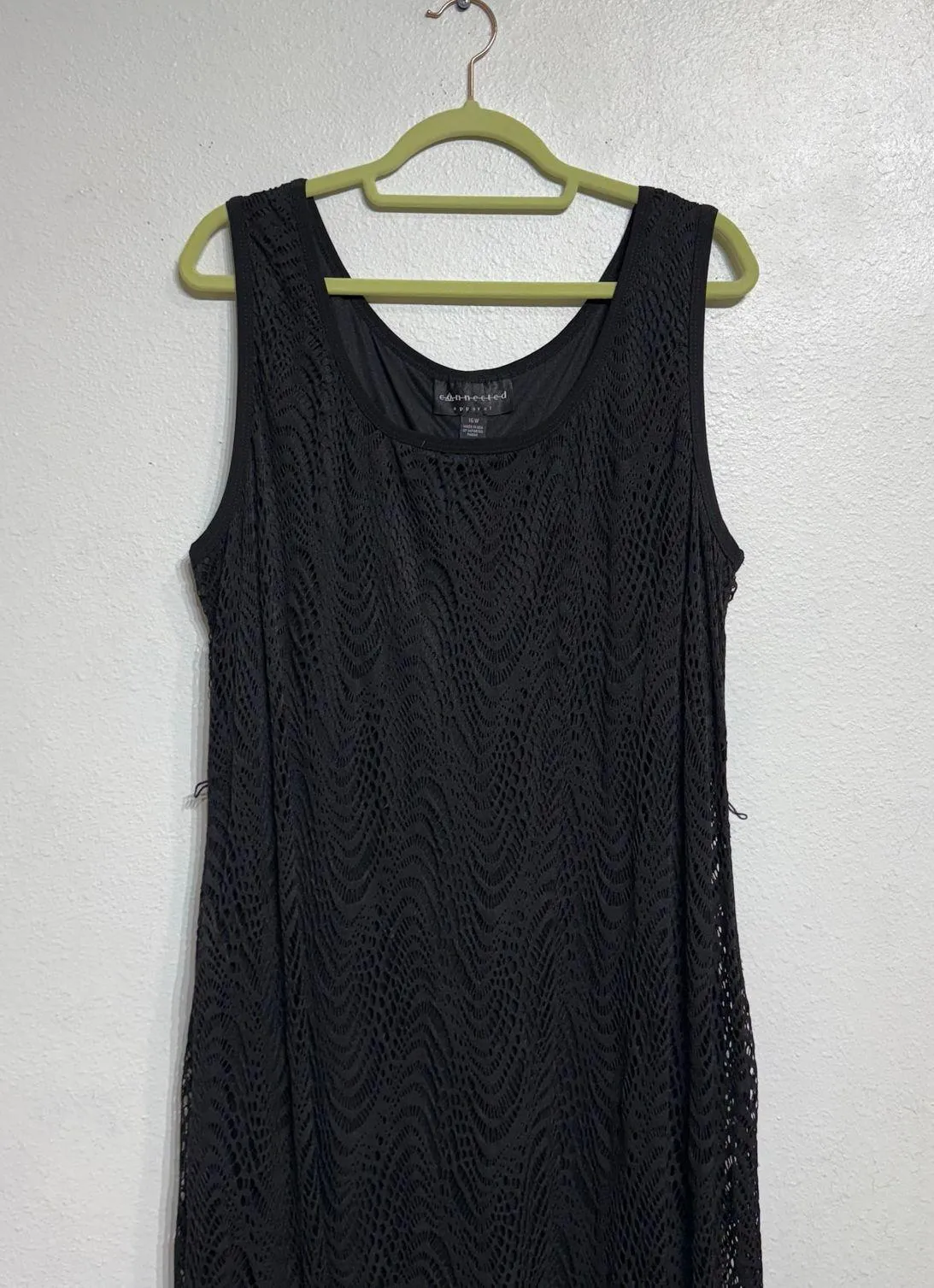 Connected Apparel Black Sleeveless Lace Maxi Dress Sz 16 - Image 2