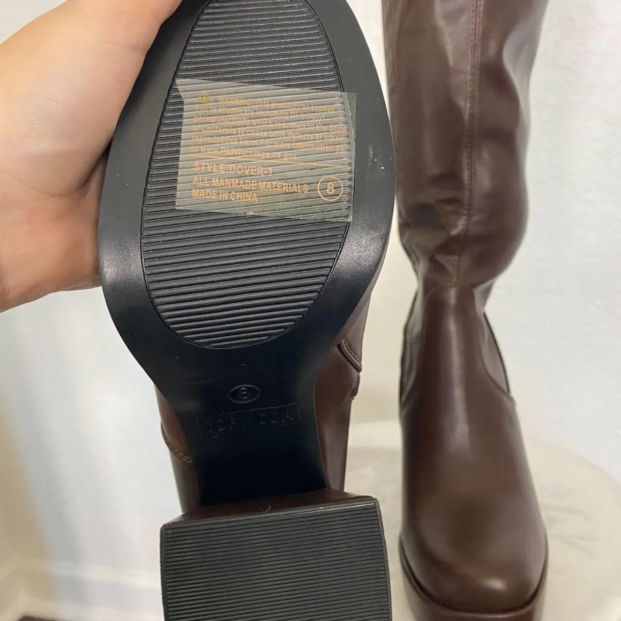 NEW Top Moda Dark Brown Dover Chunky Sexy Thigh High Platform Boots US 8 - Image 8