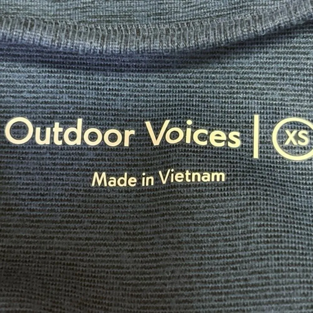 Outdoor Voices Navy Blue Racerback High Neck Athletic Crop Sports Bra Top Sz XS - Image 3