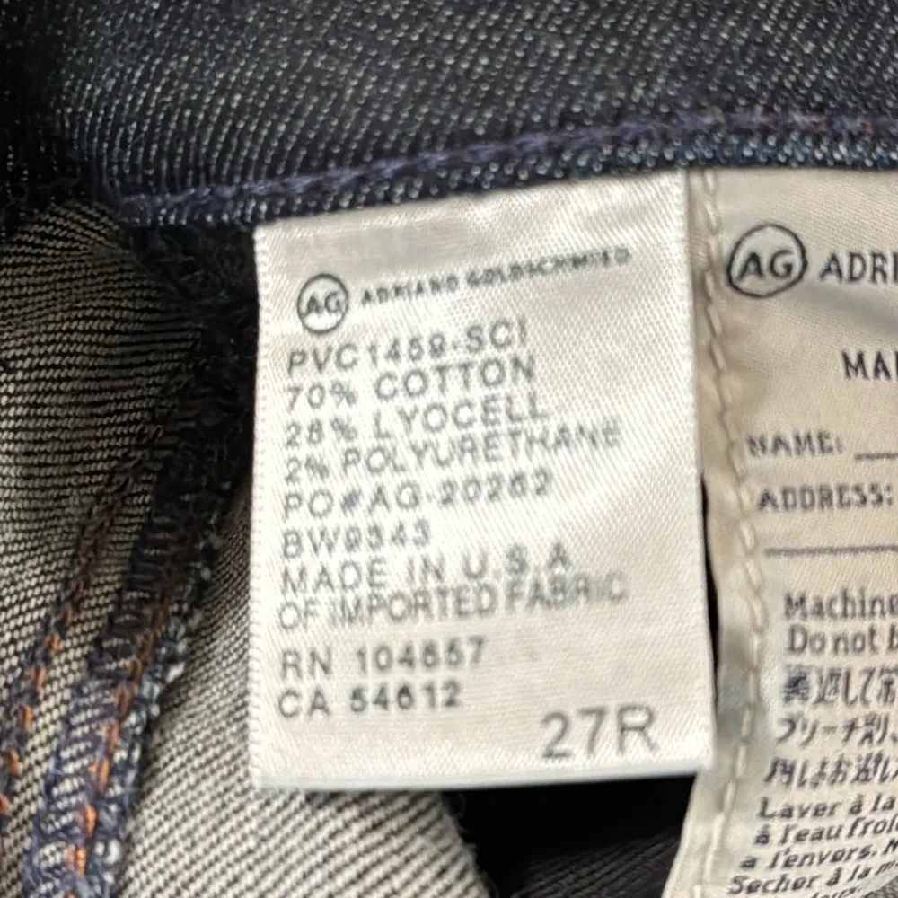 Ag  Adriano Goldschmied The Stevie Slim Straight Roll-up Jeans dark wash sz 27 - Image 11