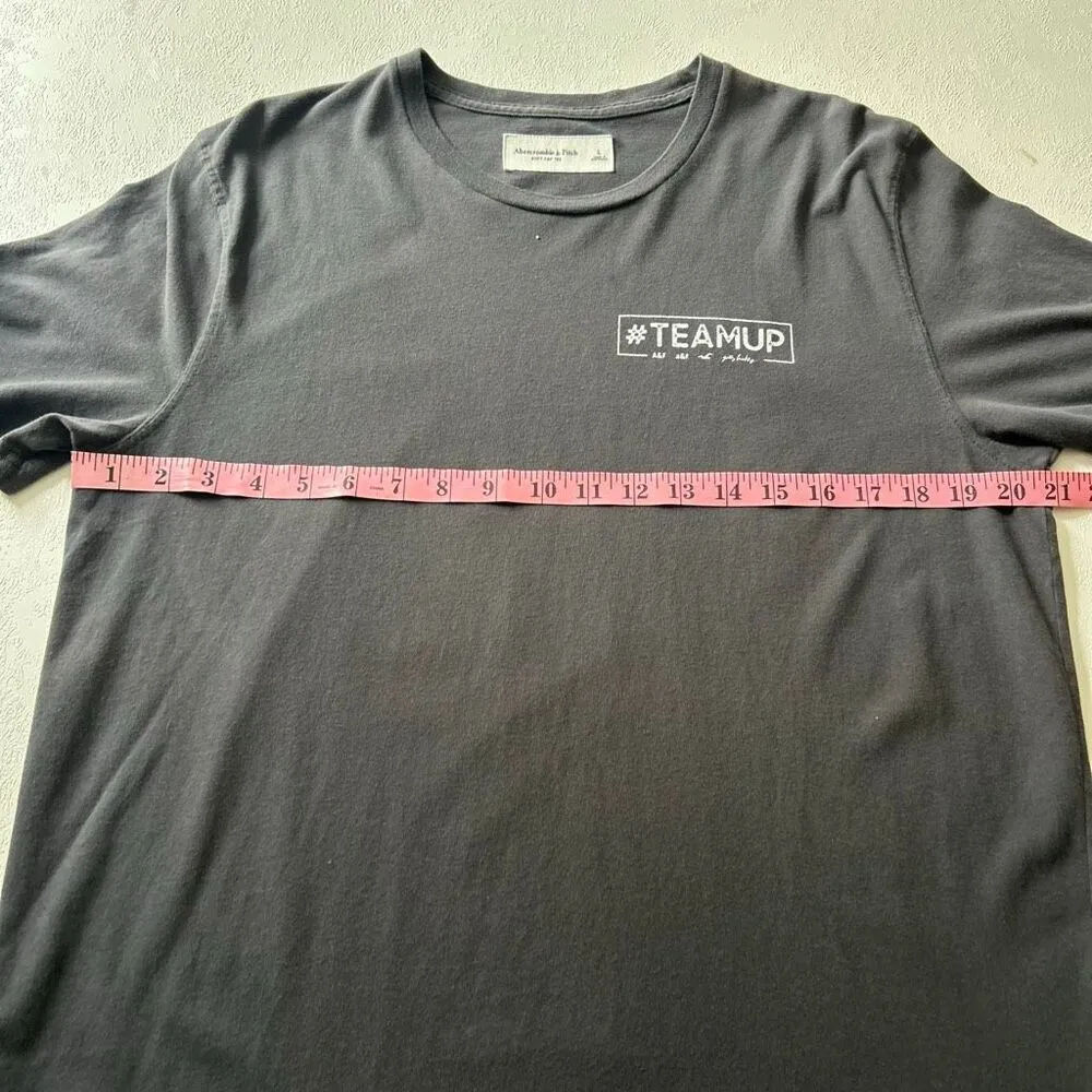 Abercrombie & Fitch #TEAMUP Graphic Tee | Soft Black Cotton T-Shirt | Size L - Image 5