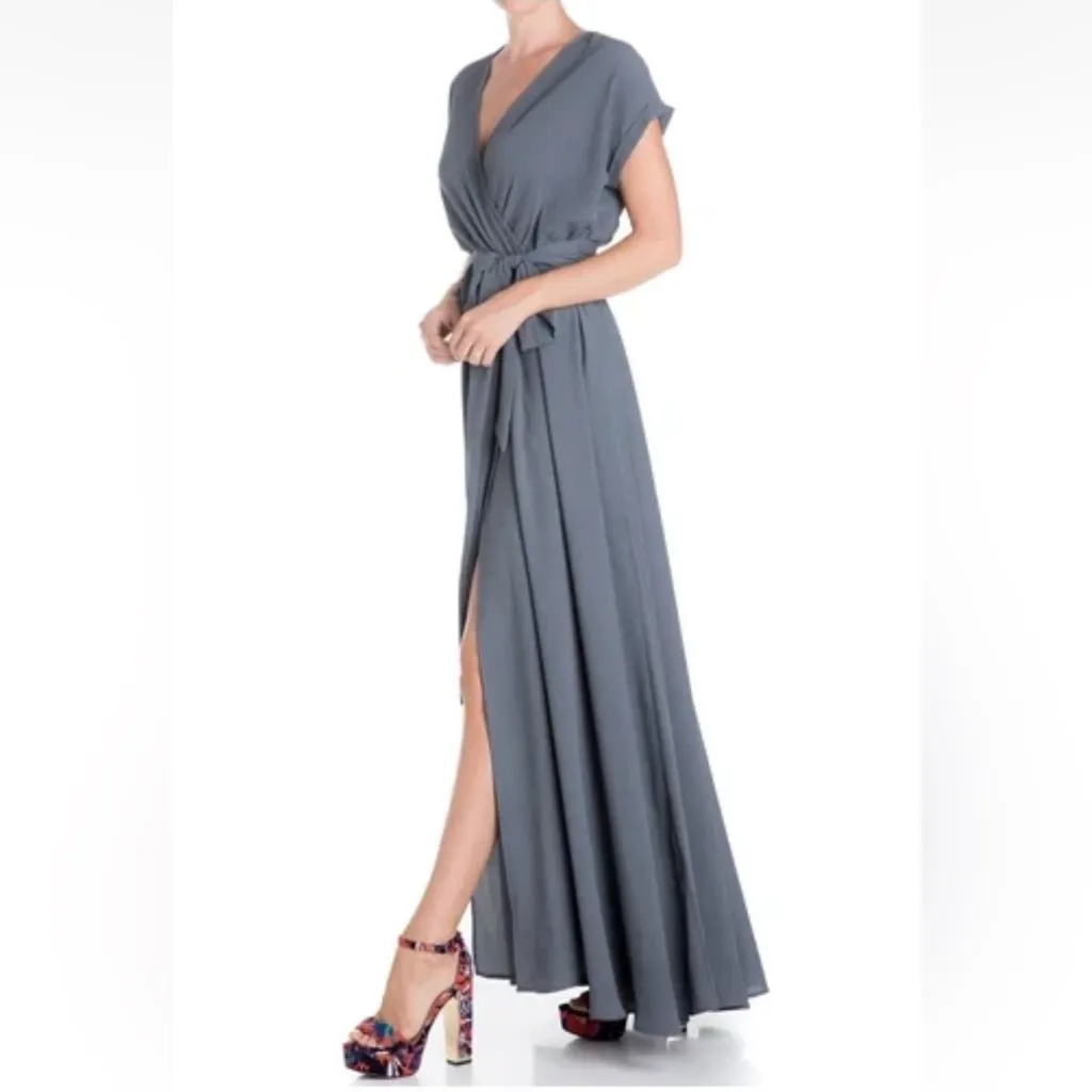 Meghan Los Angeles Jasmine Faux Wrap High Slit Maxi Dress - Image 4