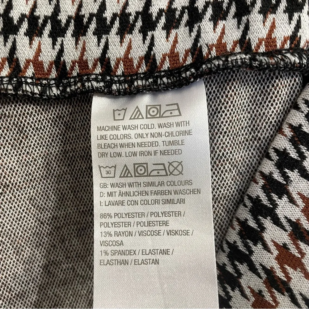 Susan Graver Houndstooth Pants with Brown Accents Business Casual Small Career - Image 4