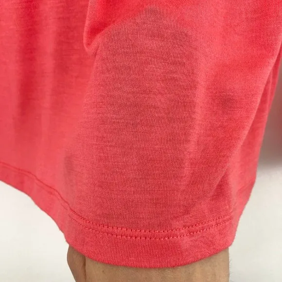 New  Asymmetrical Draped Cowl Neck Lightweight Top Coral - Image 12