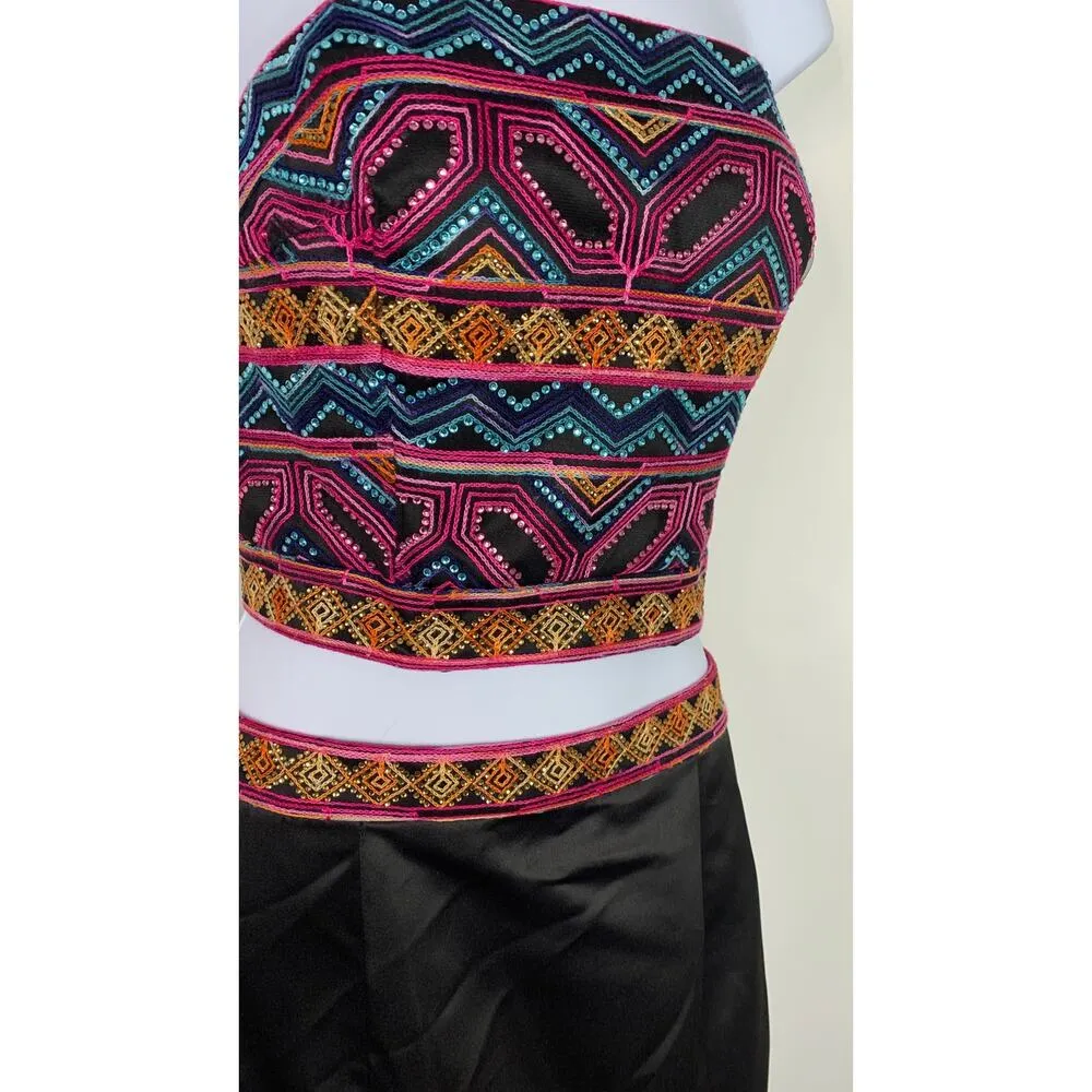 MADISON JAMES Colorful Embroidered 2 Piece Gown Size 12 - Image 7