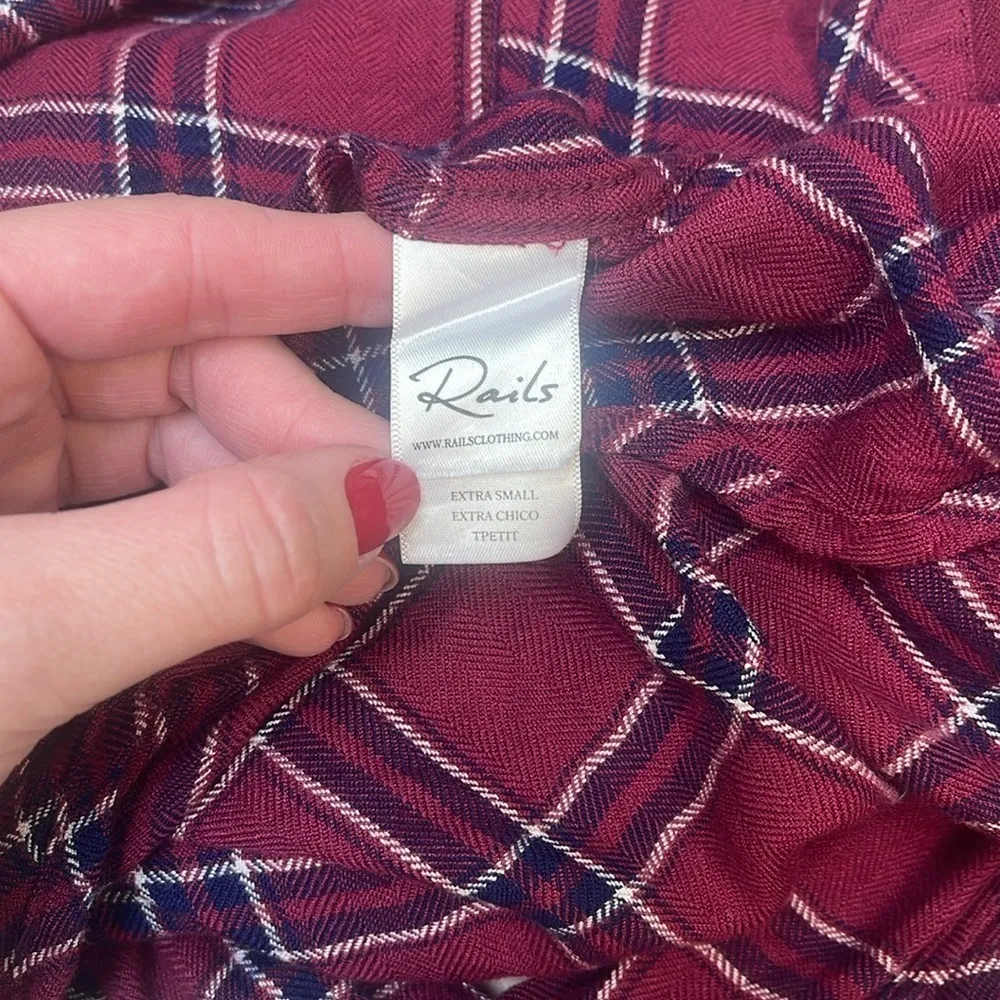 Rails Hunter Merlot Navy and White Plaid Button Shirt - Image 4