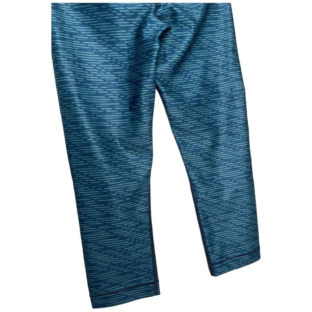 Under Armour Pants Womens Small Capri Leggings Heat Gear Printed Teal Green - Image 8