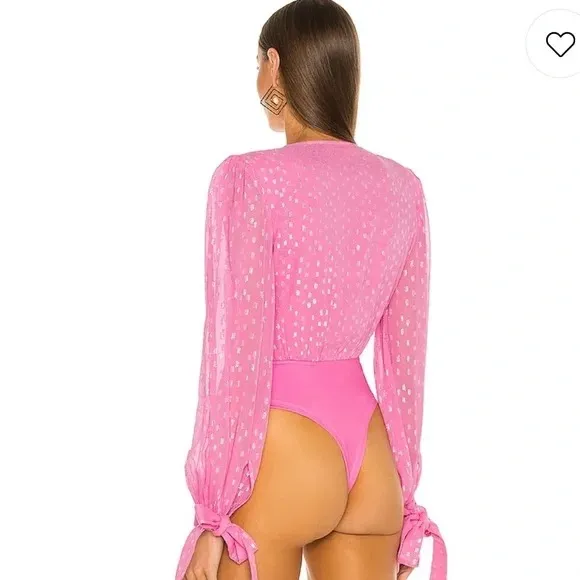 Rococo Sand NWT Alora bodysuit in fuchsia pink metallic women’s size small - Image 15