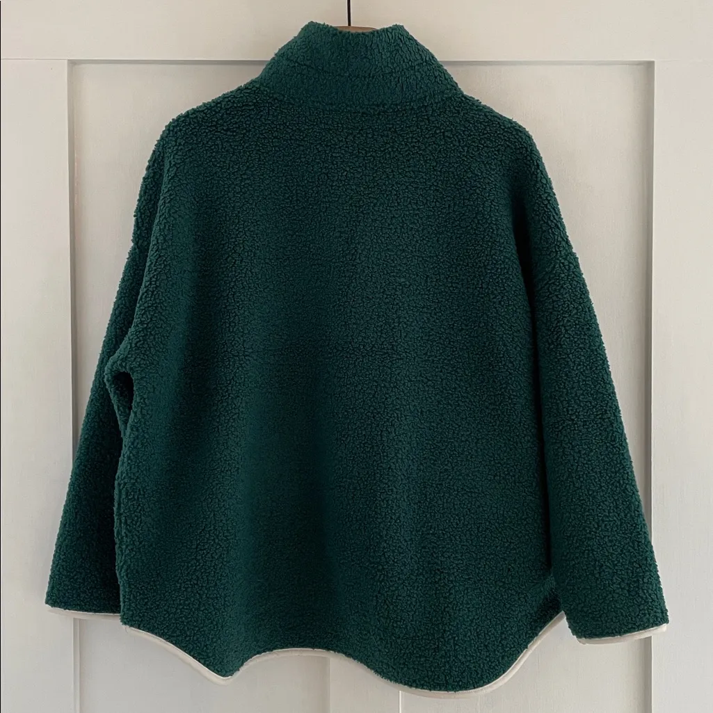LILLY PULITZER Soreen Sherpa Popover Relaxed Fit Emerald Green Size M NWOT - Image 3