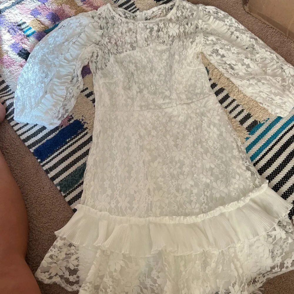 Here comes the sun white lace dress small - Image 4
