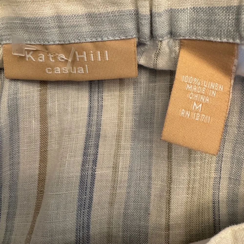 Kate Hill Striped Linen Pants NWOT - Image 5