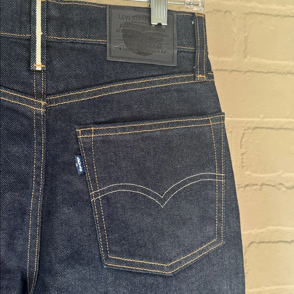 Levi’s Japanese jeans Fabric High Rise Boyfriend Women’s 26 X 27 Dark Blue Denim - Image 6