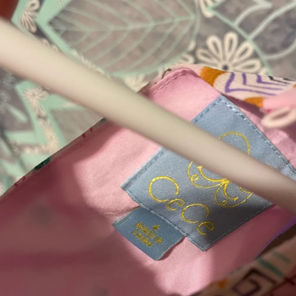 CeCe Pink and Purple Patterned Dress - Image 4