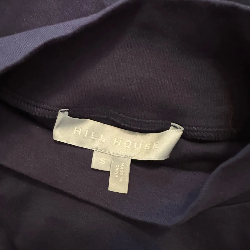 Hill House Home The Luna Bodysuit Navy Cotton Jersey Turtleneck Size S - Image 4