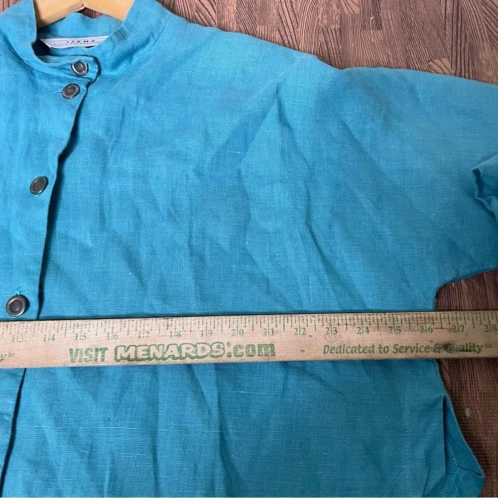 Lagenlook Blue 100% Linen Studio Shacket by ITEMZ‎ Chris Baumgartner One Size Size undefined - Image 5