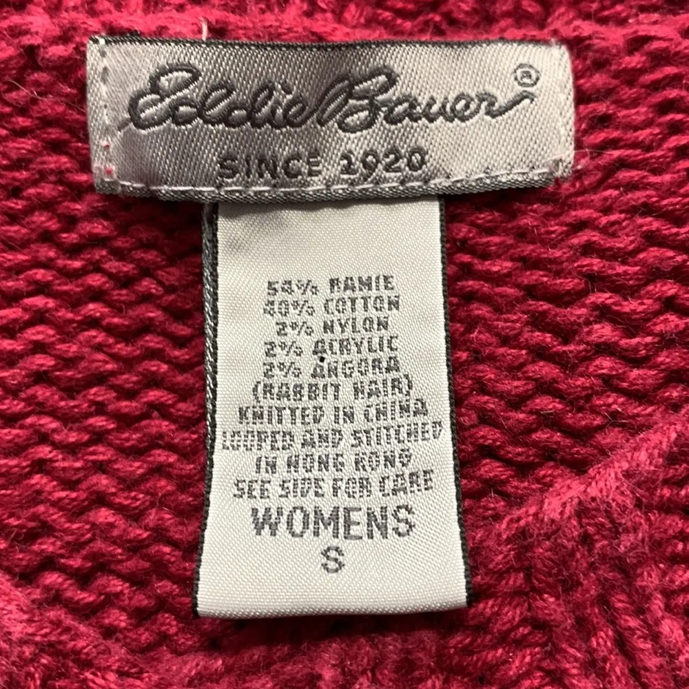 Vintage Nordic Red and White Snowflake Cardigan Sweater Size… - Image 9