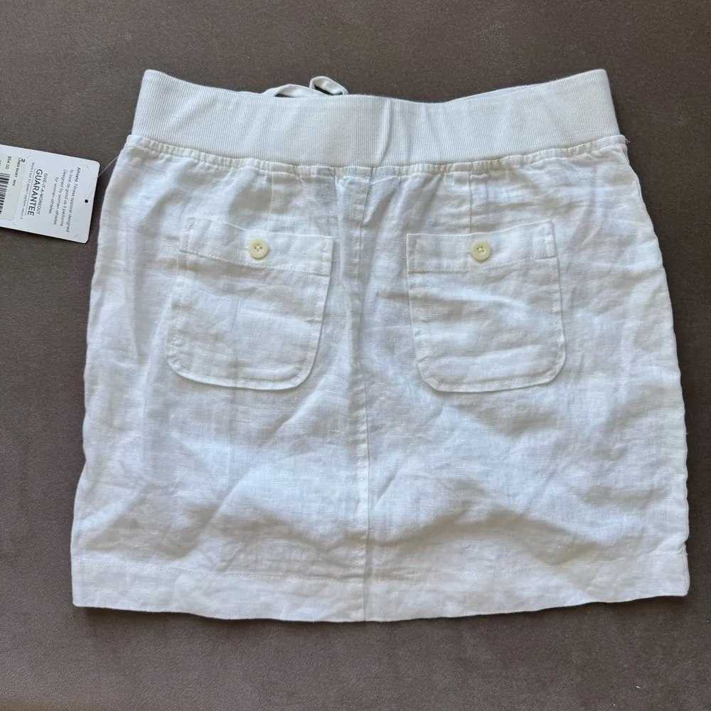 Athleta Women’s Tie Waist 100% Linen Seline White Pull On Skirt Size 2 NWT - Image 5