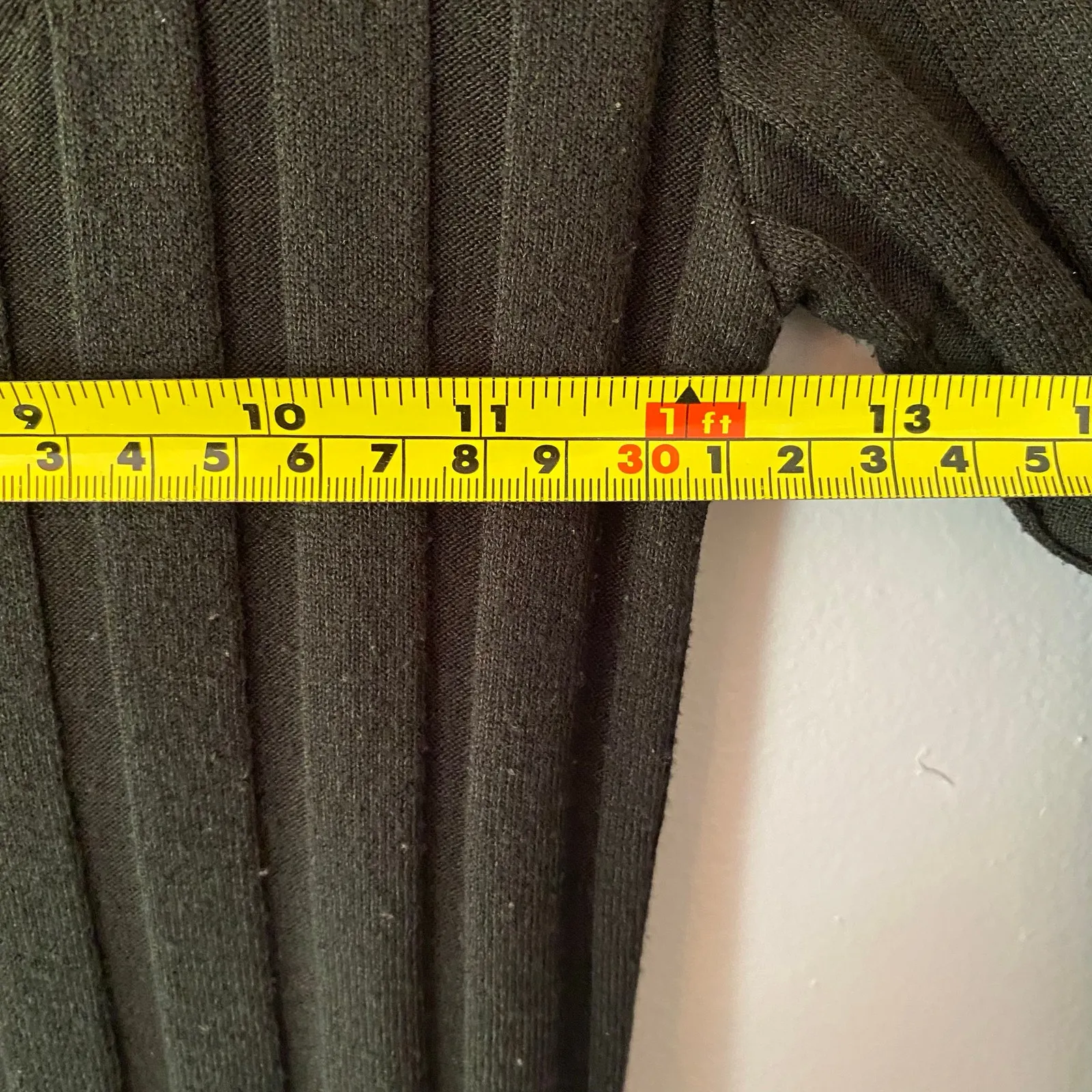 Free People Black Ribbed Scoop Neck Blouse Top Elbow Length Sleeves Women's XS - Image 7