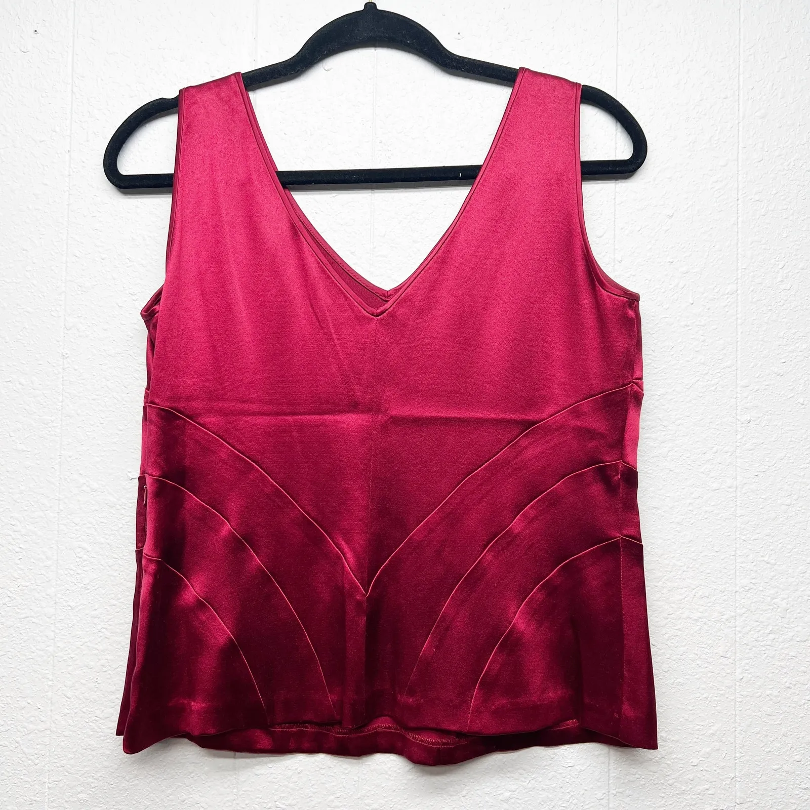 Jones New York 100% Silk Red Top Womens 6 Y2K Holiday Christmas Fairy Grunge - Image 5