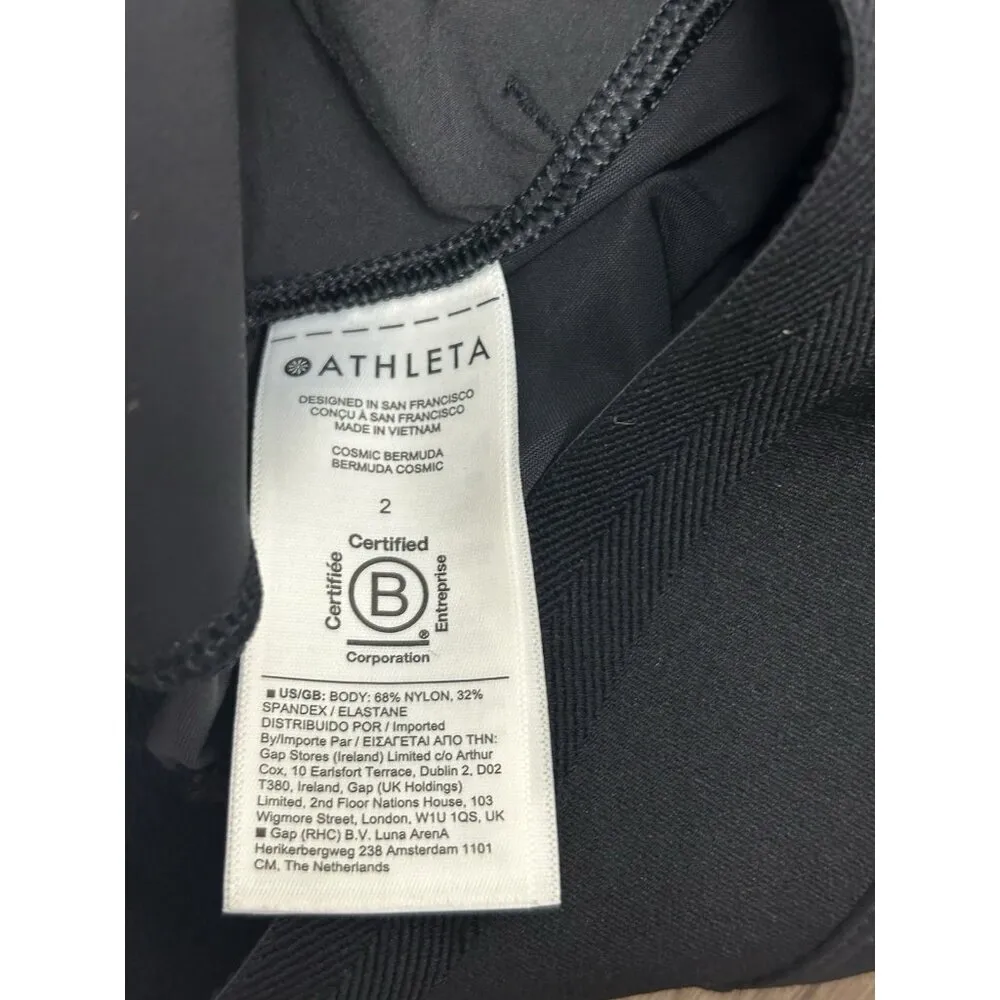 Athleta Cosmic Bermuda Shorts Sz 2 Black Pull On Modest 10” Hiking Athletic - Image 6