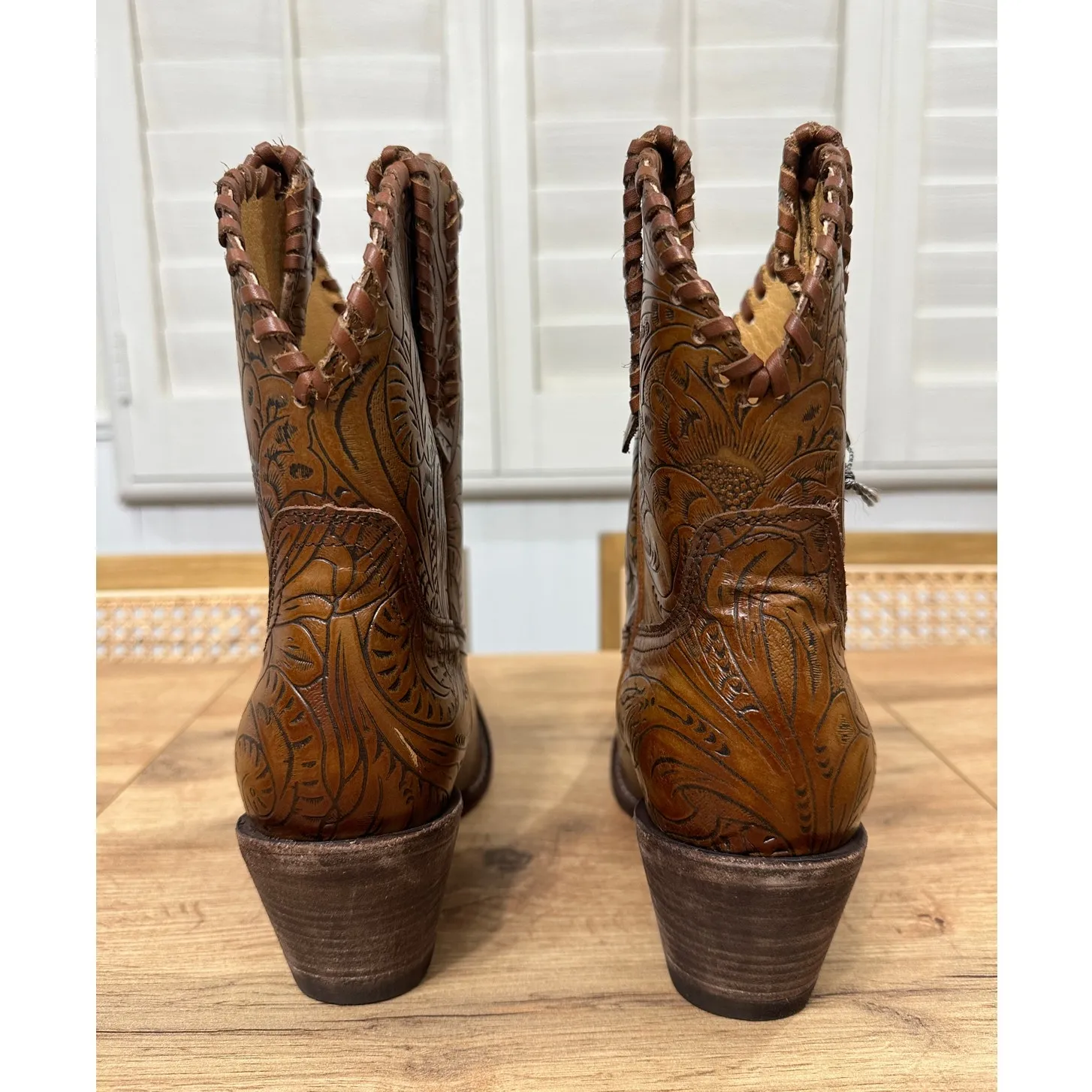 Shyanne Tabita Western Fashion Booties Brown Leather Snip Toe Size 8.5 NWOB - Image 11