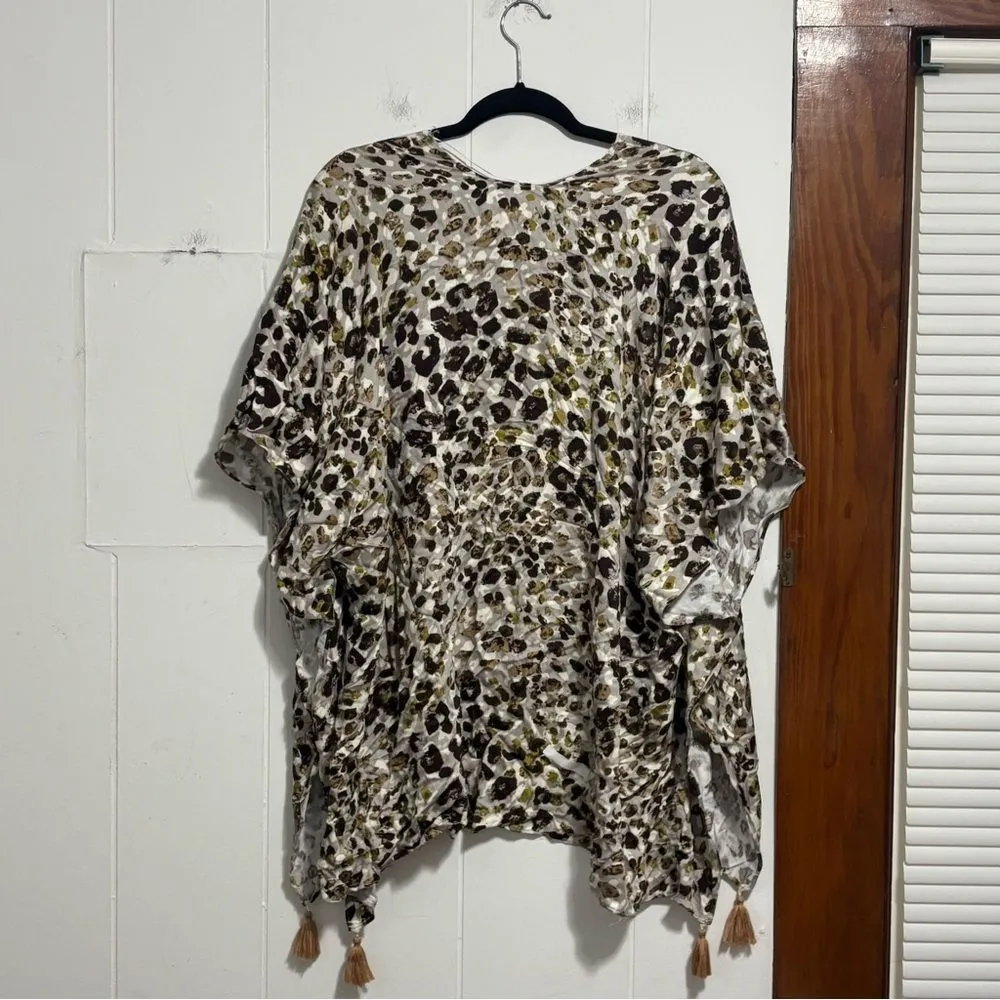 Mystree  Kimono Open Front Leopard Print Tassel One Size NWT‎ - Image 5