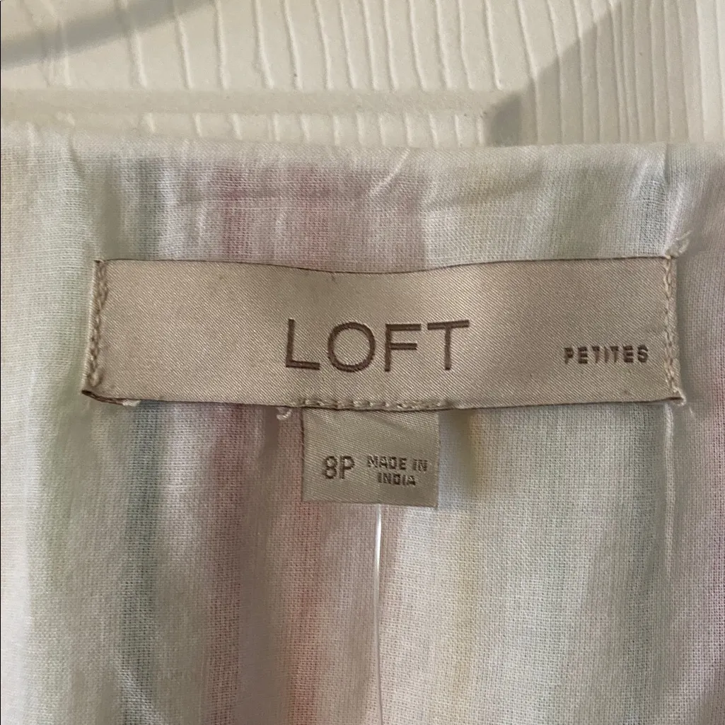 LOFT Colorful Striped Midi Summer Dress bottoms down size 8P brand new - Image 3