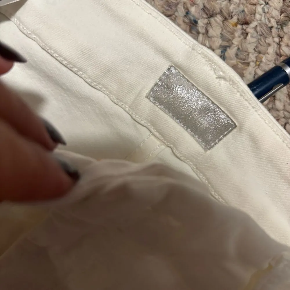 Mother Jeans Looker Ankle Fray Little Miss Innocent White - Image 6