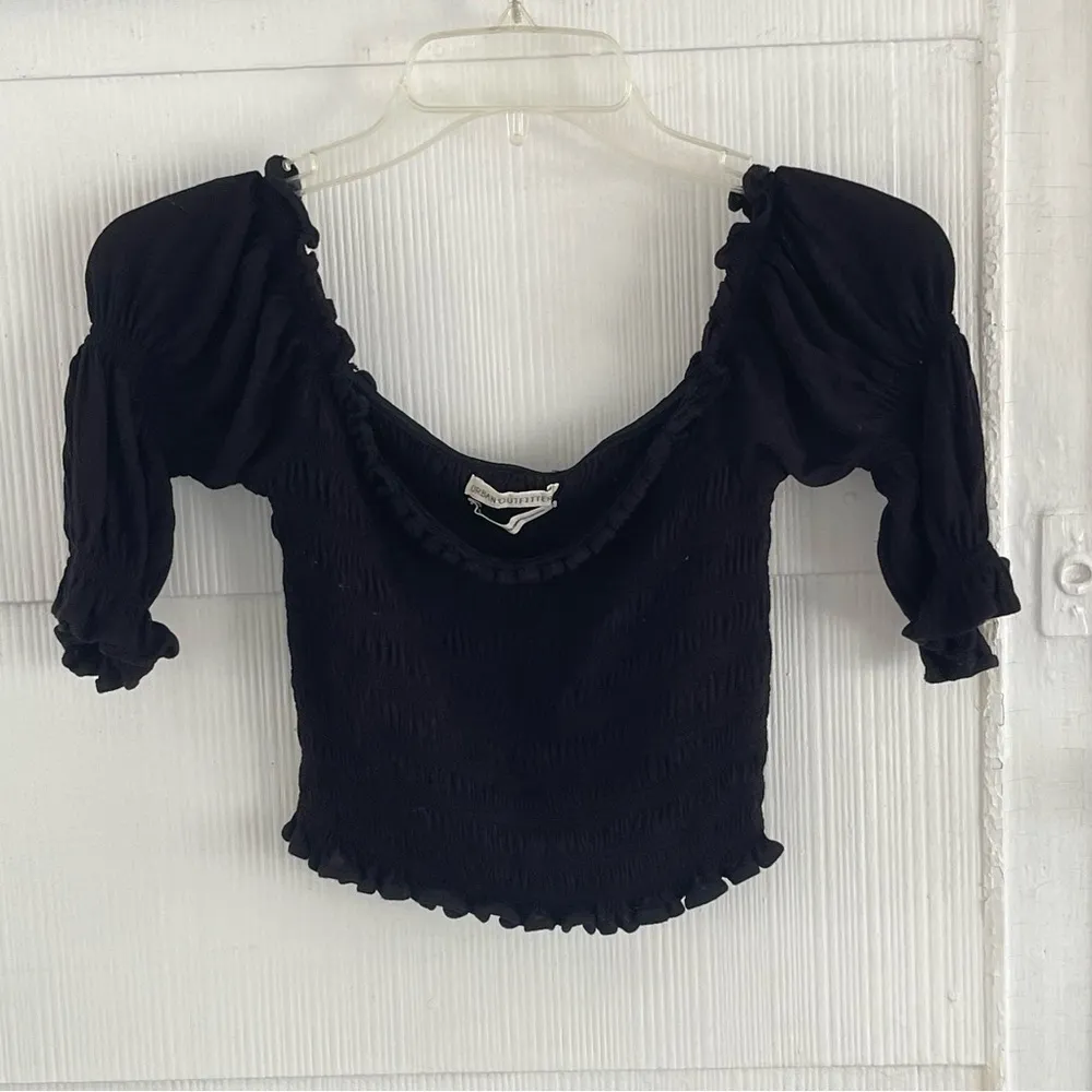 Urban Outfitters Daydreamer Smocked Off-The-Shoulder Puff Sleeve Top - Image 3